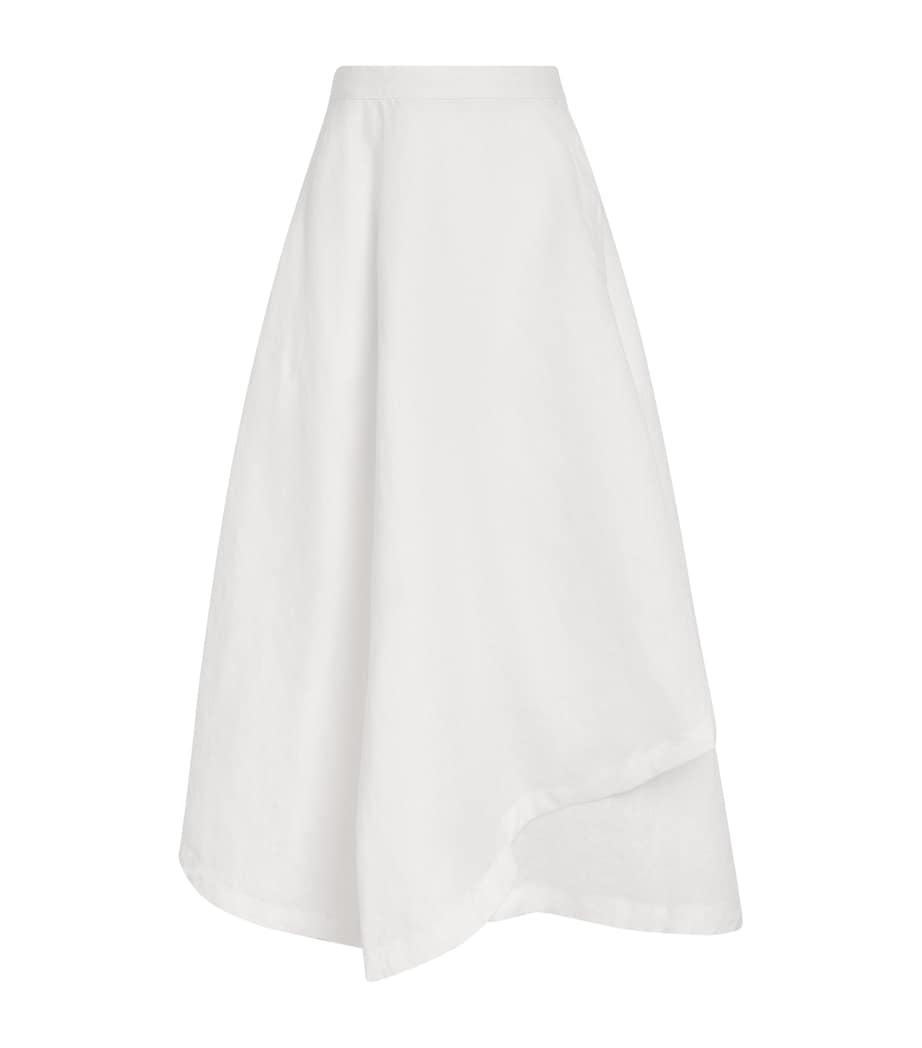 Polo Ralph Lauren Womens Linen Wrap Midi Skirt White Image 1