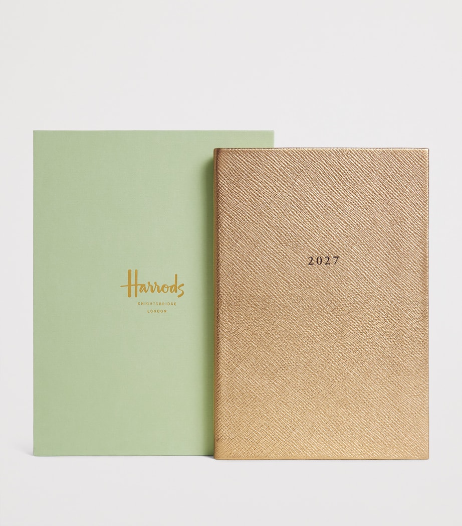 Harrods Metallic Leather A5 2027 Diary Gold Image 2