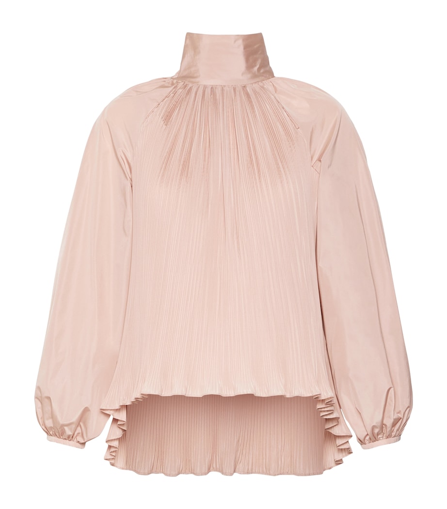Max Mara Womens Pleated Pussybow Blouse Powder Image 1