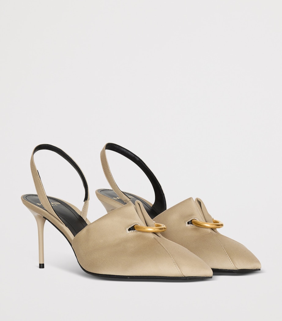 Pierced Slingback Heeled Mules 75 0AN SABLE Image 3