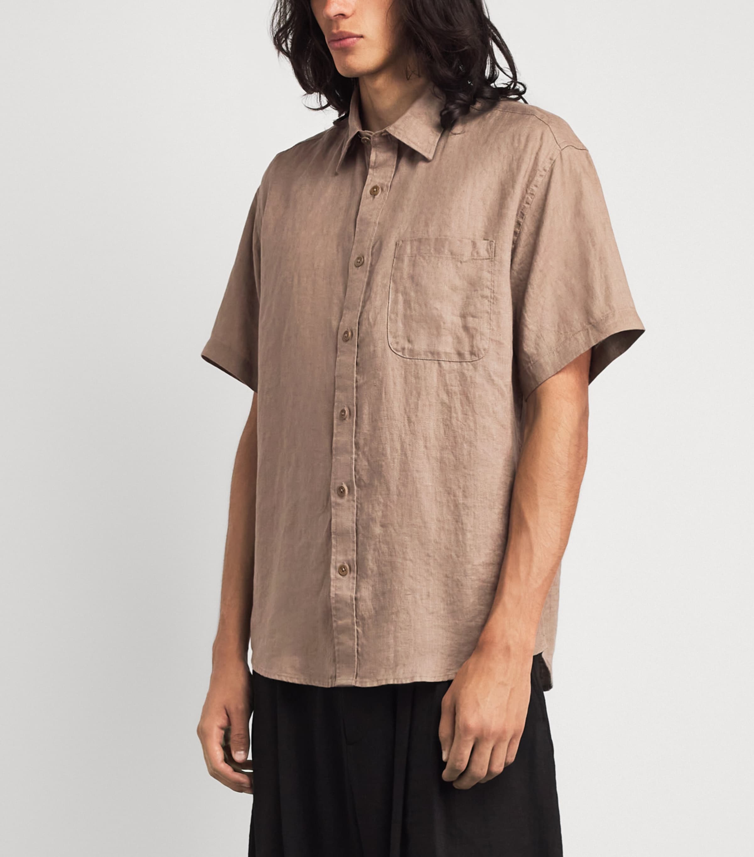 NN.07 Mens Linen Short-Sleeve Shirt Clay Mirage Image 4