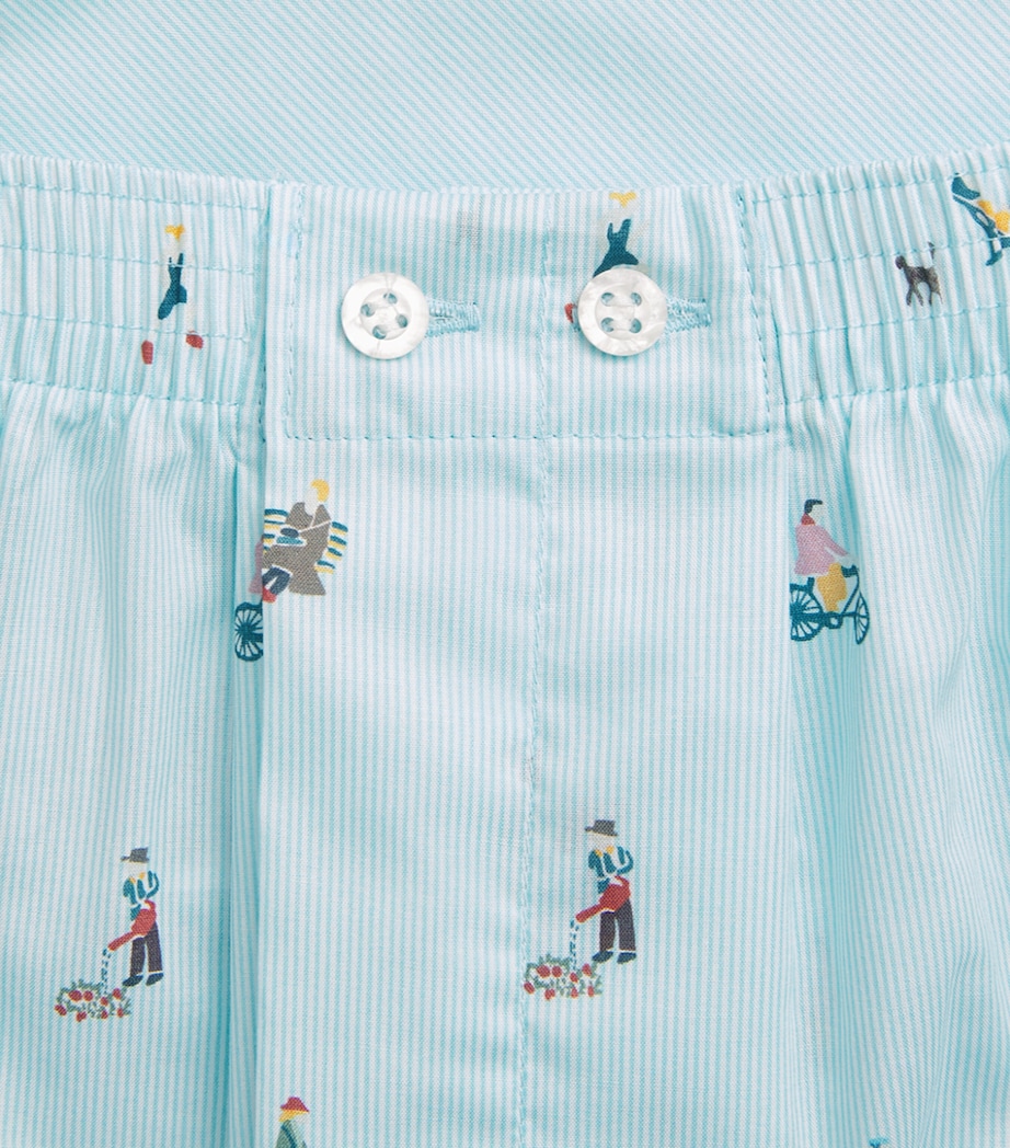 Derek Rose Mens Cotton Printed Ledbury Boxer Shorts Blu Image 5