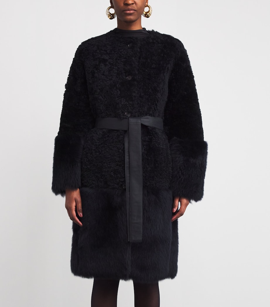 Shearling Tina Coat DARK SMOKE Image 3