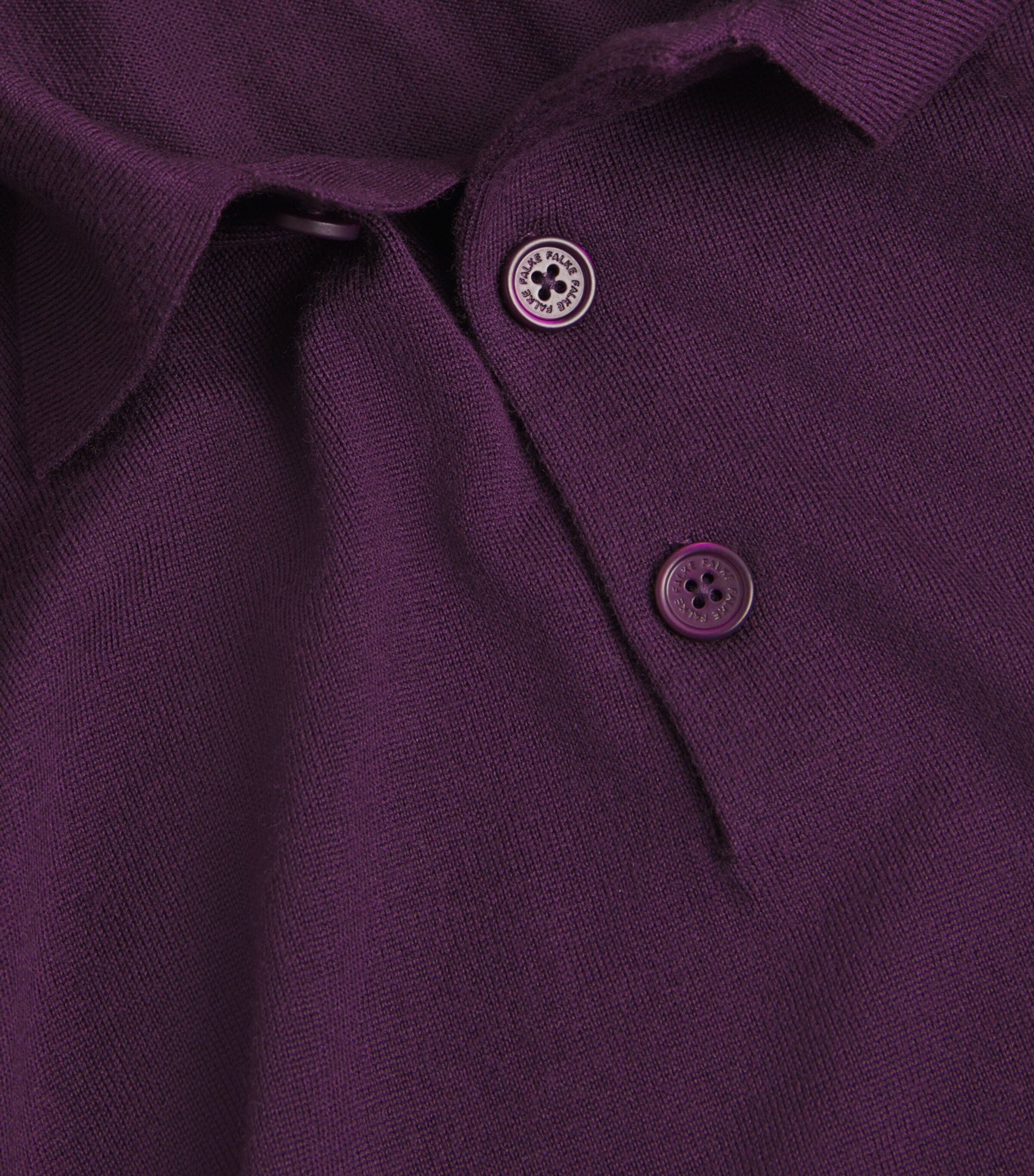 Virgin Wool Polo Shirt 8298-DARK VIOLET Image 5