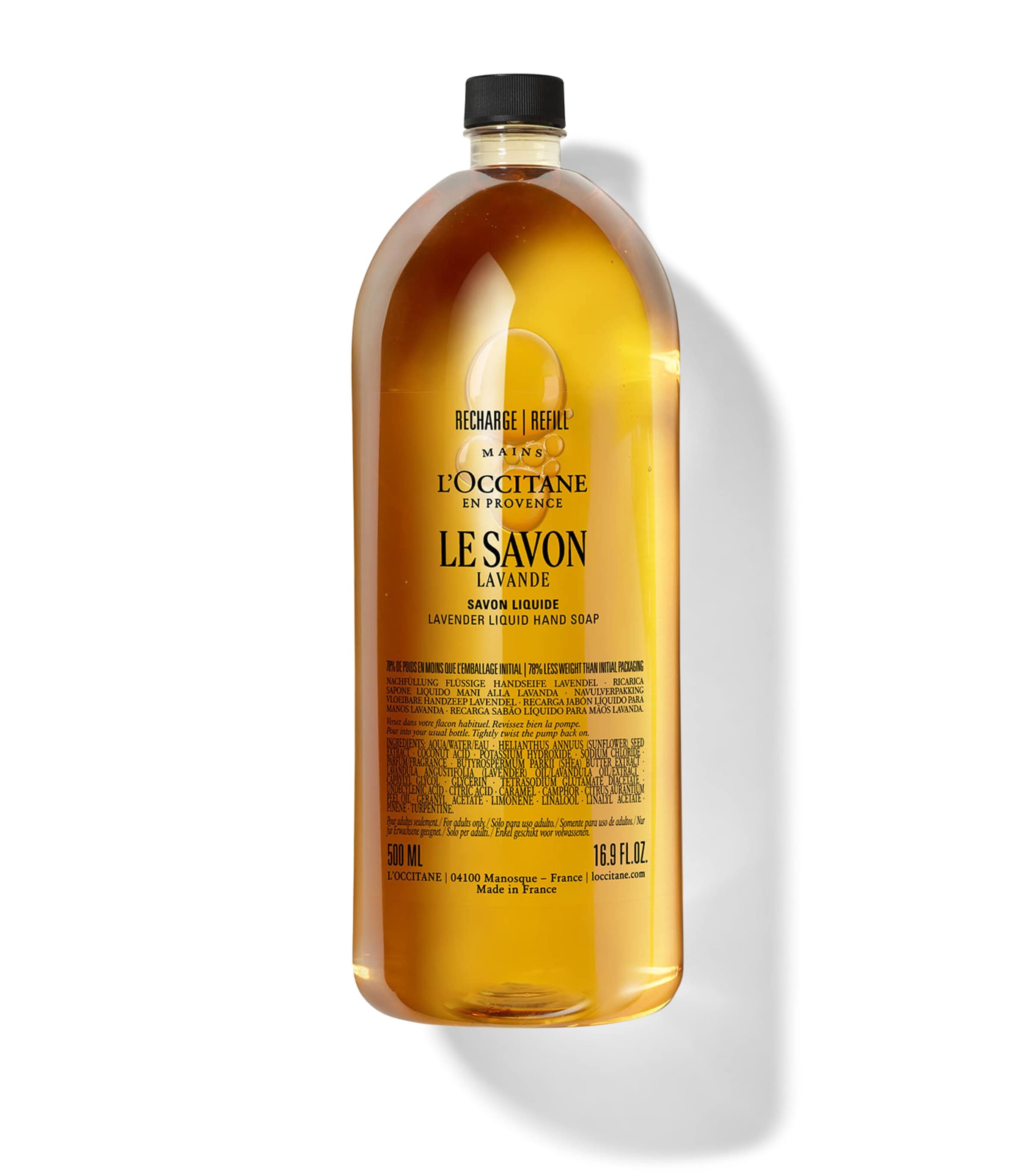 L'Occitane Lavender Liquid Hand Soap (500ml) - Refill Image 1