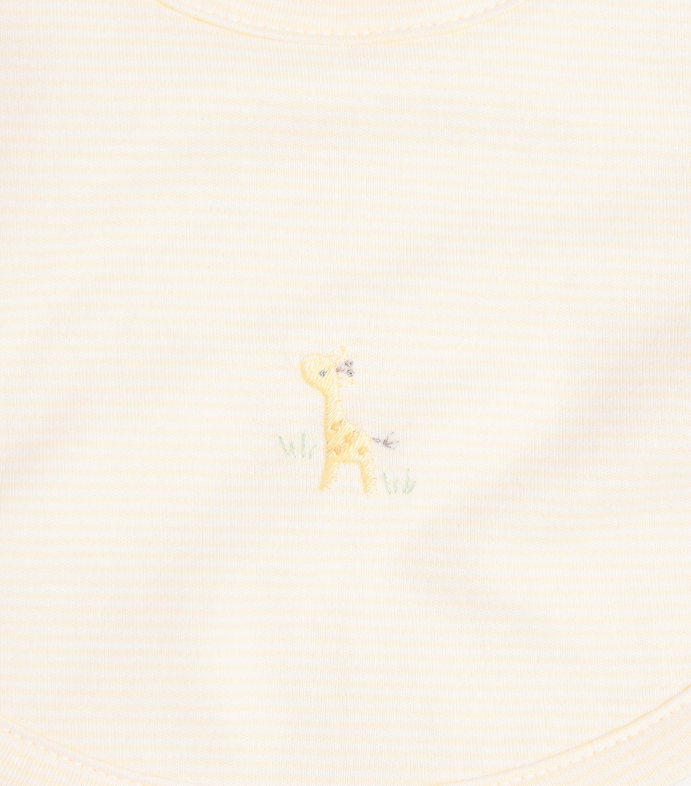 Kissy Kissy Pima Cotton Embroidered Giraffe Bib Yellow Image 3