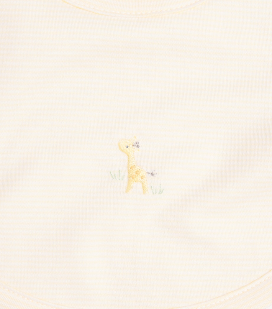 Kissy Kissy Pima Cotton Embroidered Giraffe Bib Yellow Image 3