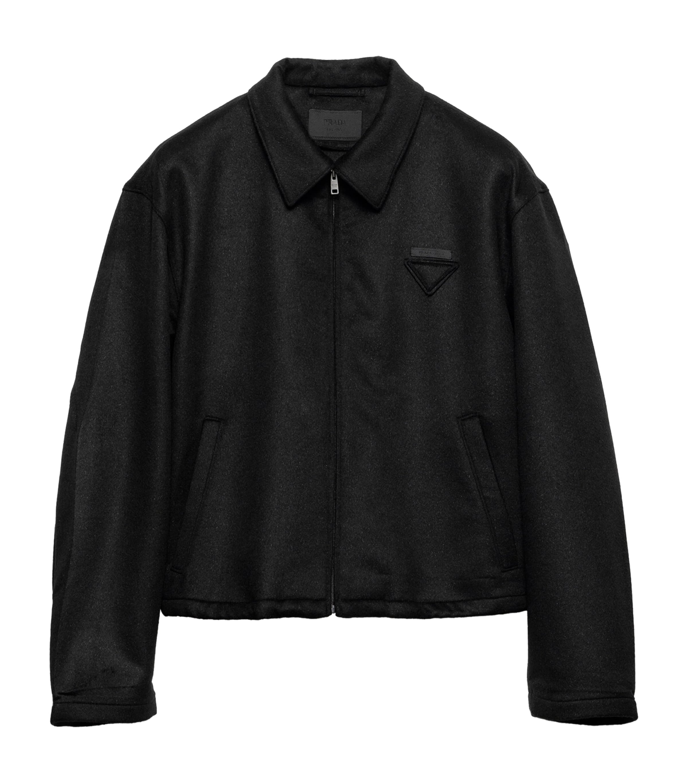 Prada Black Wool-Mohair-Cashmere Shirt Jacket | Harrods UK