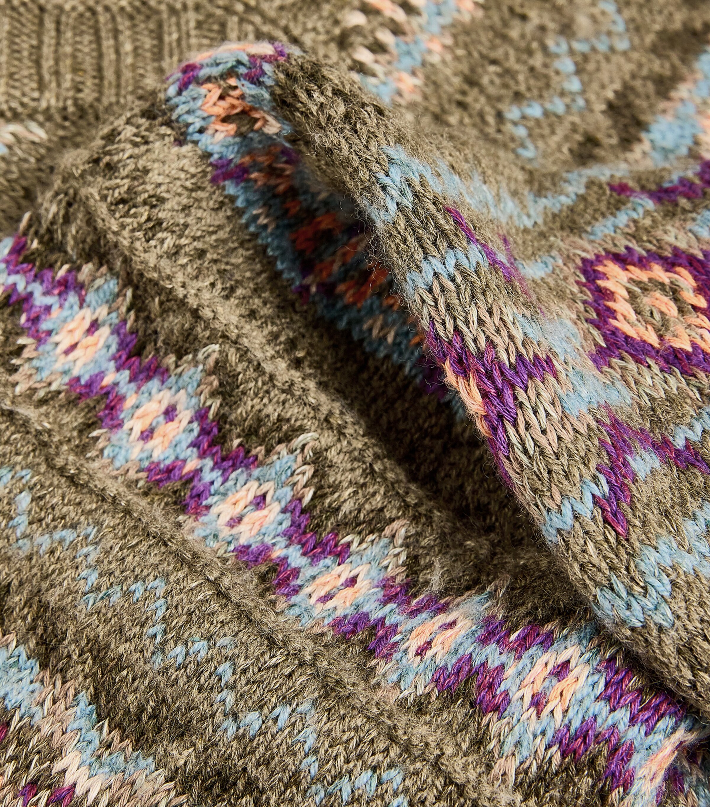 Linen-Blend Fair Isle Sweater Vest OLIVE Image 5