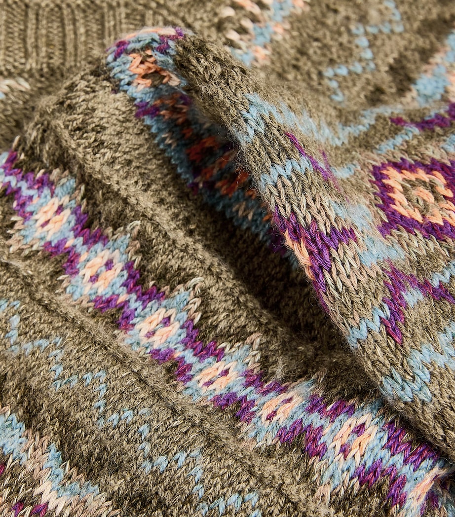 Linen-Blend Fair Isle Sweater Vest OLIVE Image 5