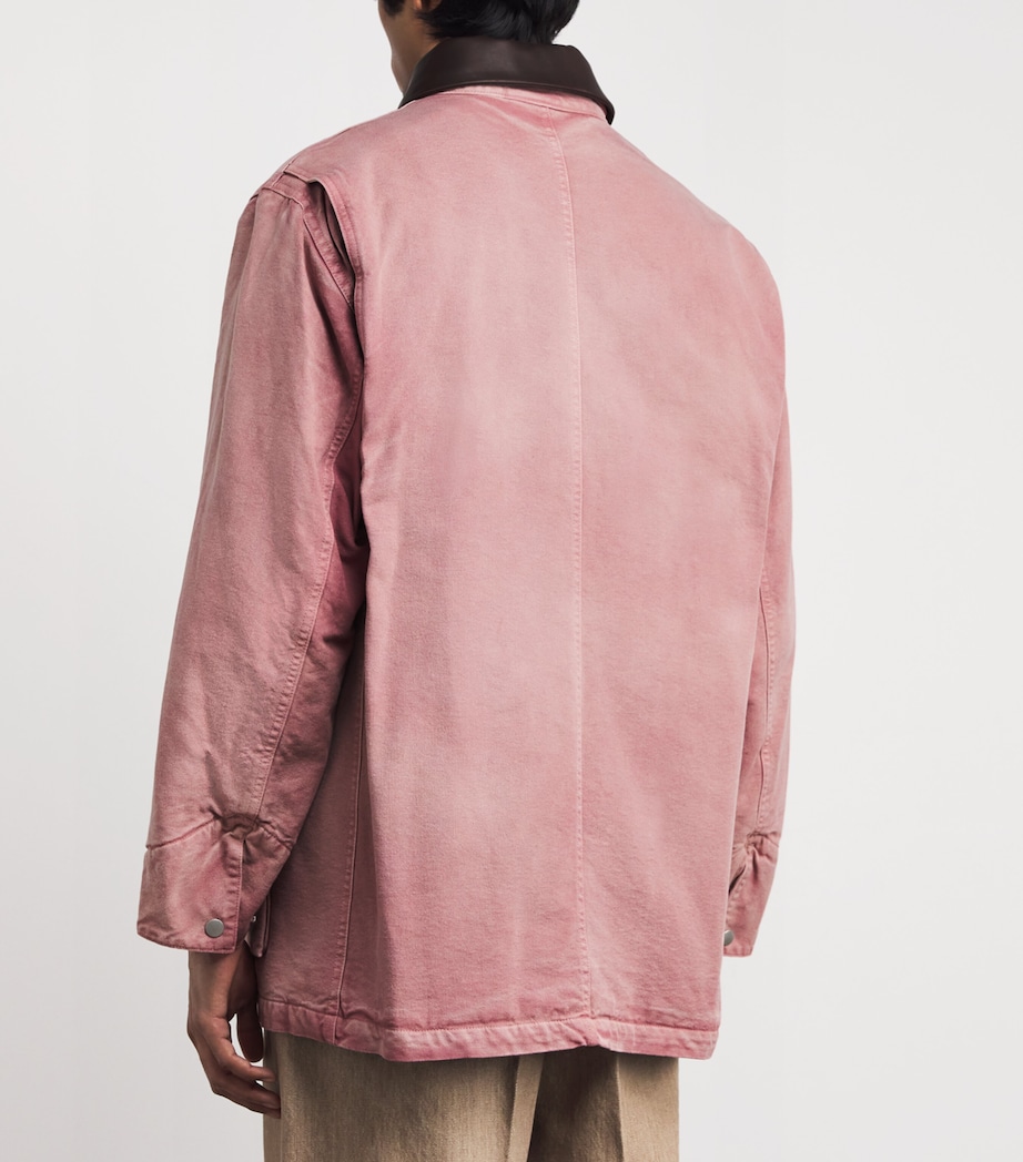 Organic Cotton Duck Workwear Jacket FADED BURGUNDY Image 4