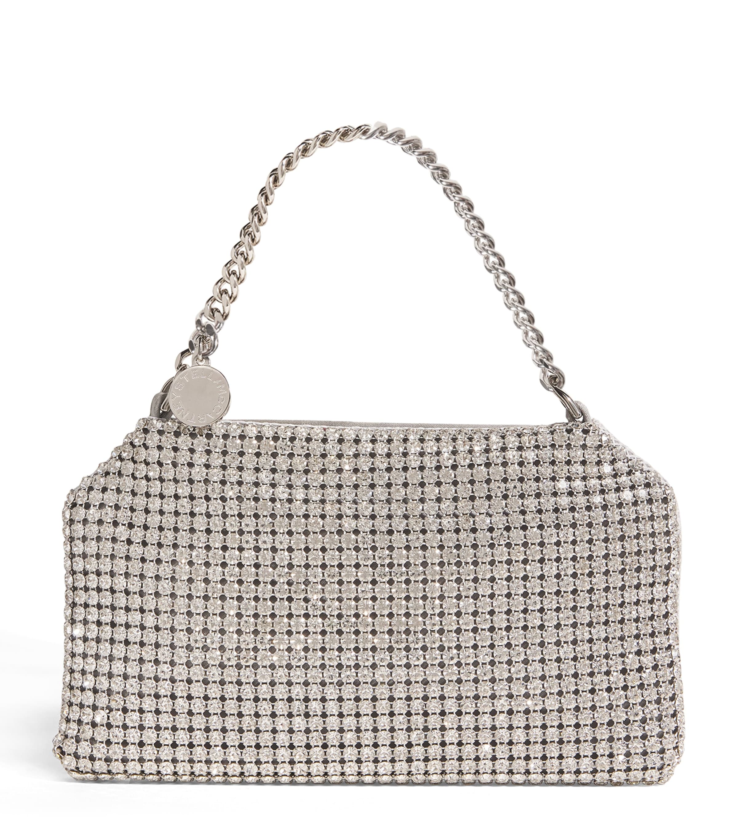 Stella Mccartney Crystal Clutch Bag In Silver