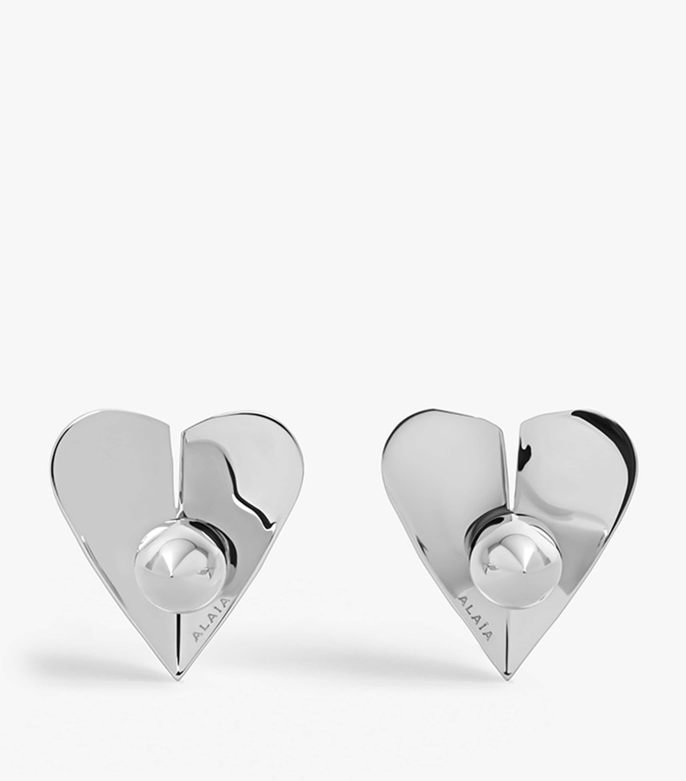 Alaïa Brass Mini Le Coeur Earrings Argent Image 2