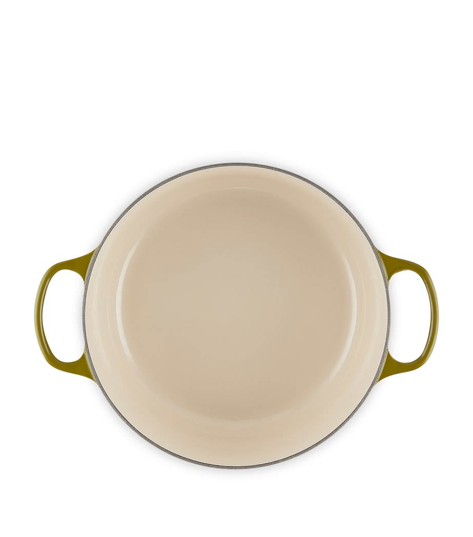 Enamelled Cast Iron Round Casserole Dish (28cm) OLIVE Image 5