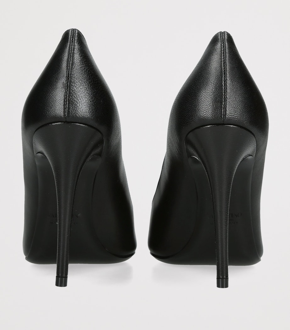Valentino Garavani Womens Leather Heartip Pumps 100 Black Image 2