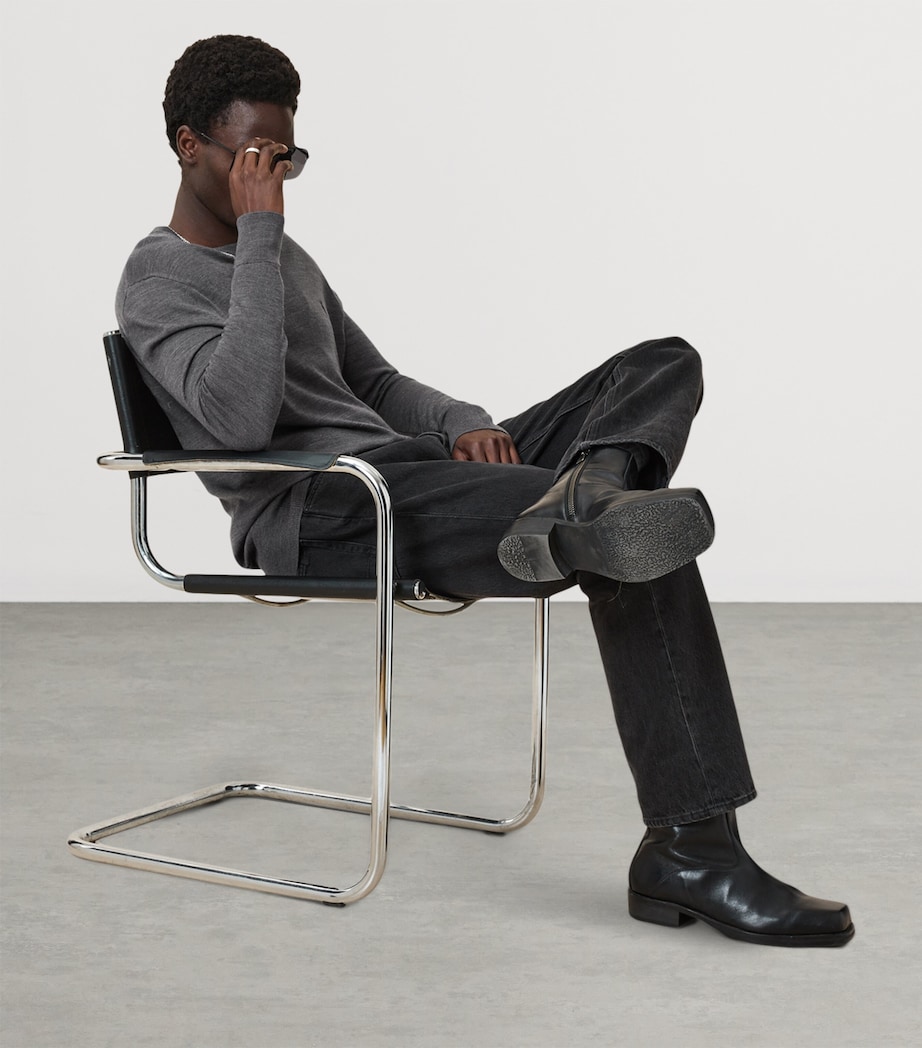 Merino Wool Mode Sweater MONUMENT GREY Image 7