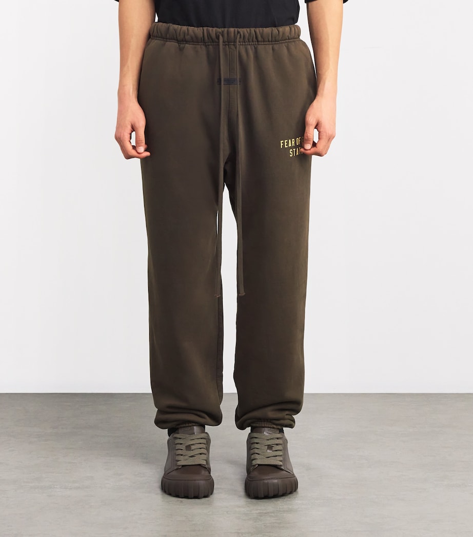 Cotton-Blend State Logo Print Sweatpants BROWN Image 3