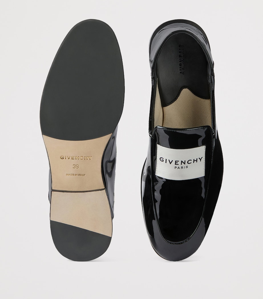 Patent Leather Label Loafers BLACK Image 4