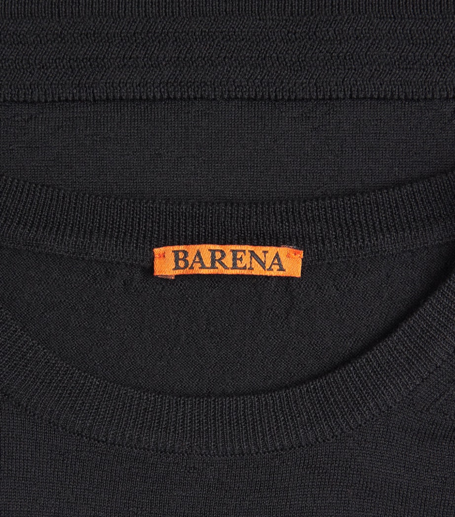 Barena Mens Merino Crew-Neck Sweater Nero Image 6