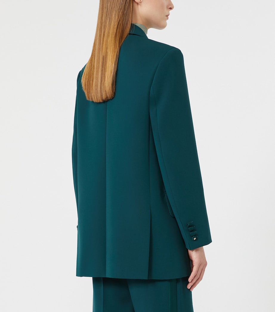 Max Mara Womens Satin-Lapel Blazer Dark Green Image 4