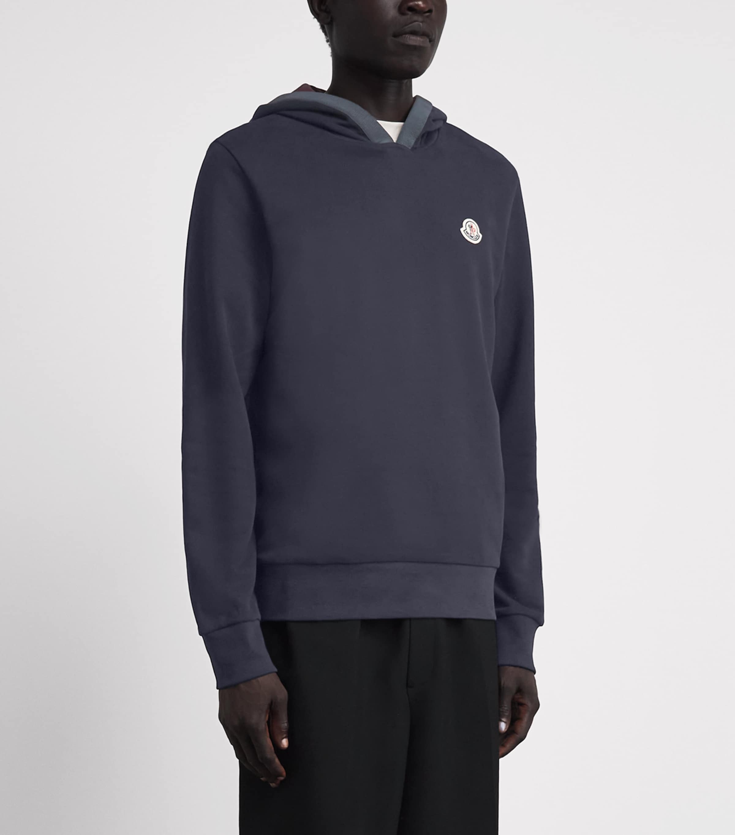 Moncler Mens Cotton Logo Patch Hoodie Image 4