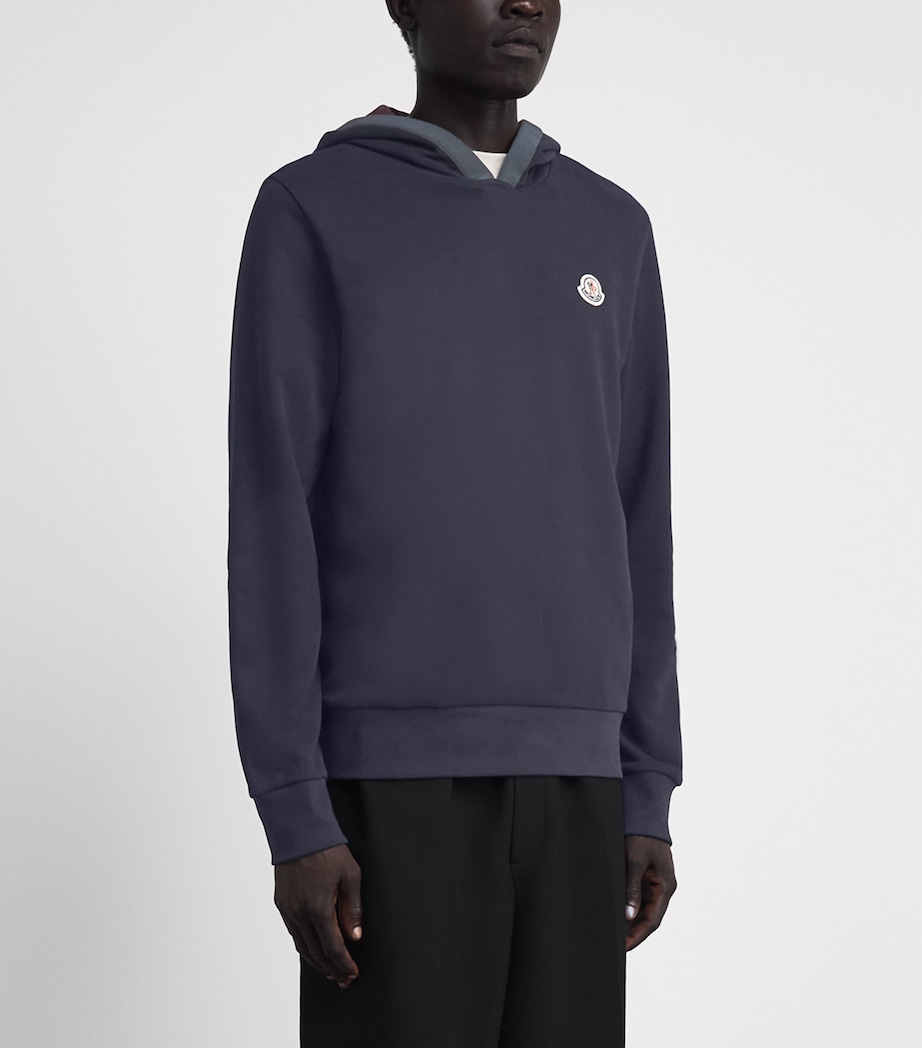 Moncler Mens Cotton Logo Patch Hoodie Image 4