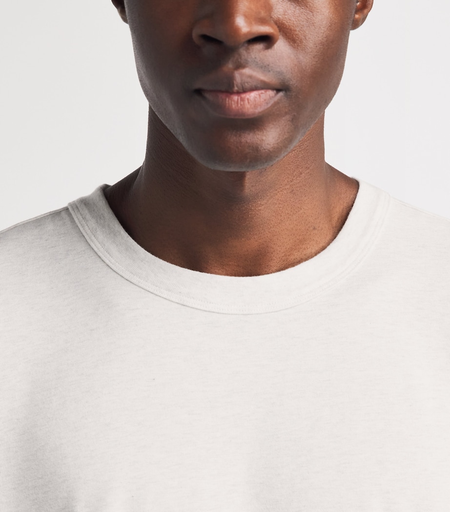 Skims Mens Cotton Relaxed T-Shirt Chalk Heather Image 3