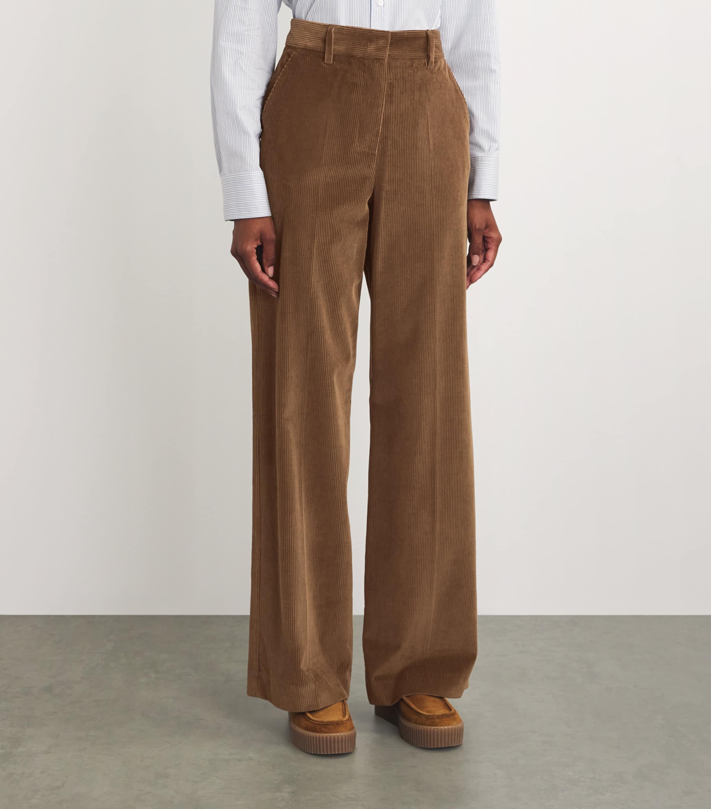 Cotton Corduroy Wide-Leg Trousers HAZELNUT BROWN Image 3