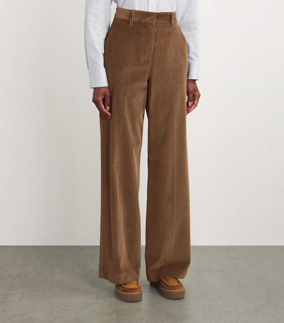 Cotton Corduroy Wide-Leg Trousers HAZELNUT BROWN Image 3