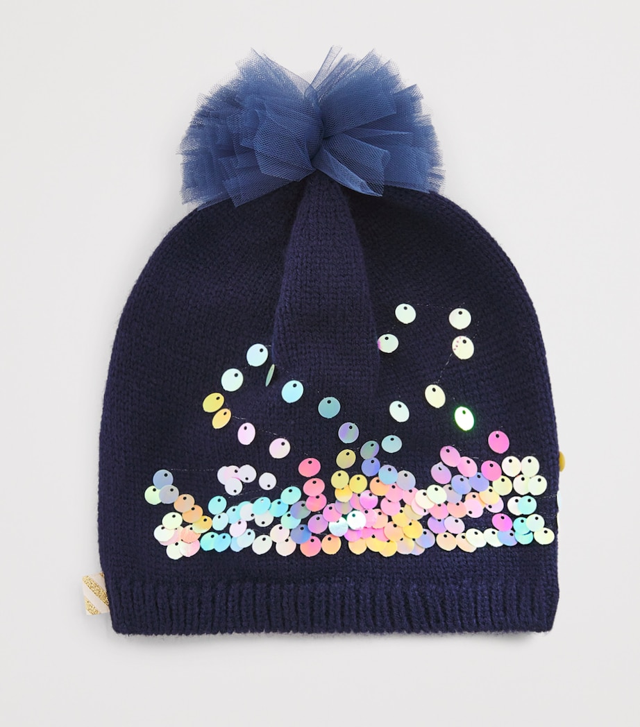 Sequin-Embellished Beanie NAVY Image 2