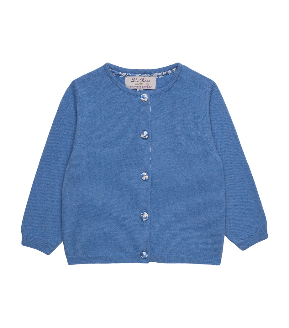 Trotters Wool-Blend Mitsi Cardigan (3-24 Months) Blue Image 1