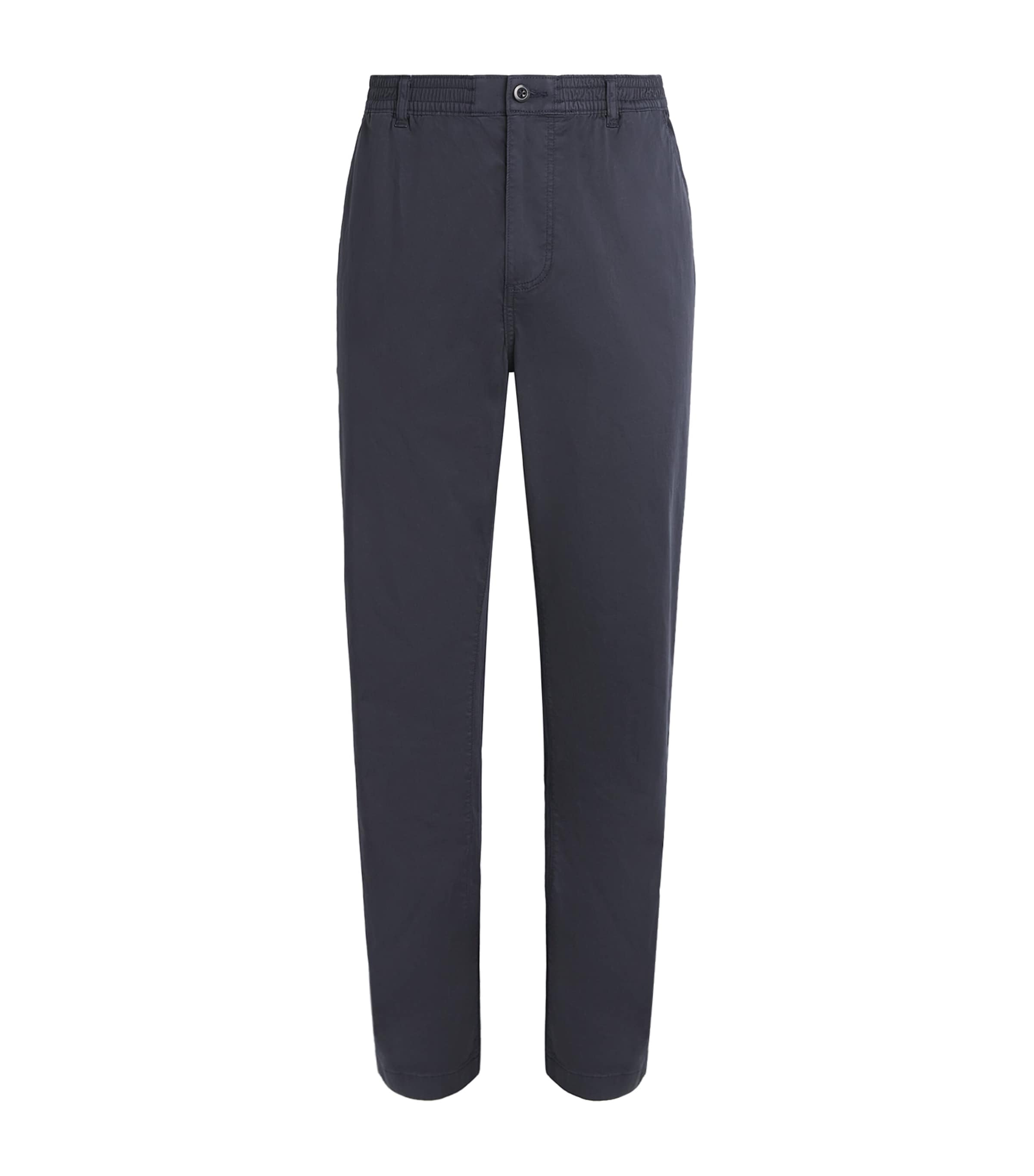 PAIGE Mens Stretch-Cotton Eberton Wide-Leg Chinos True Navy Image 1
