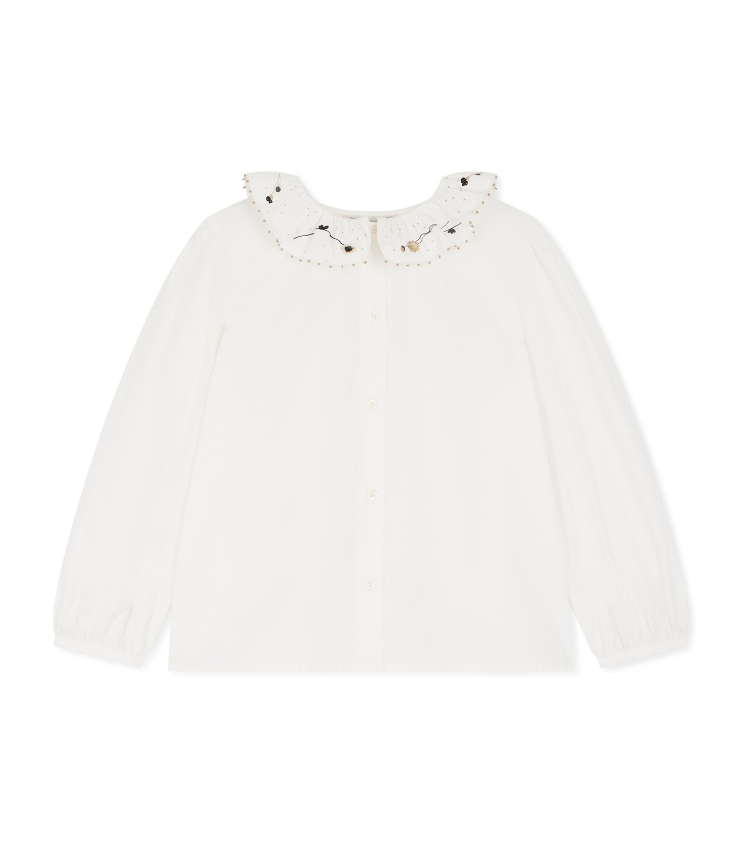 Organic Cotton Ruffled Jora Blouse (10-14 Years) BLANC LAIT Image 1