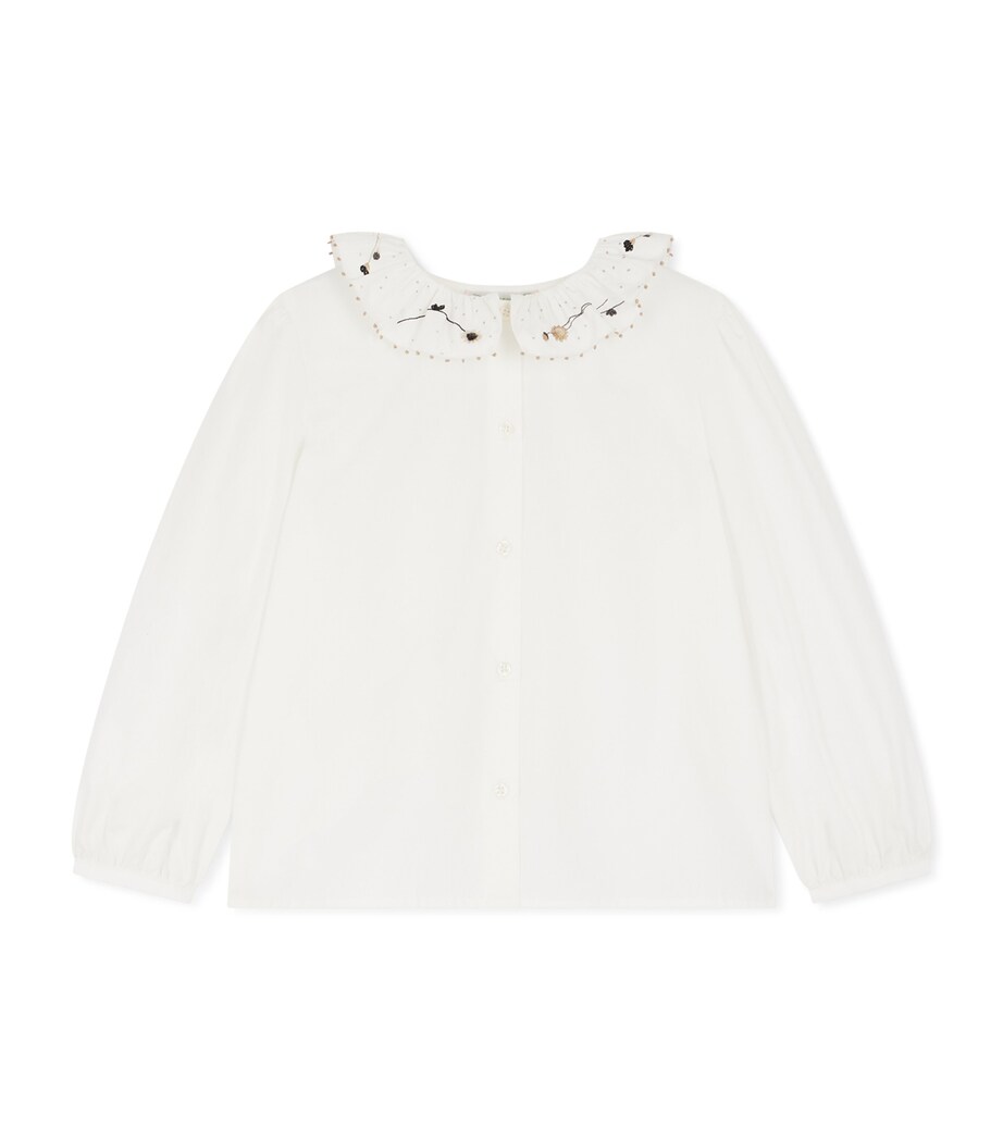 Organic Cotton Ruffled Jora Blouse (10-14 Years) BLANC LAIT Image 1