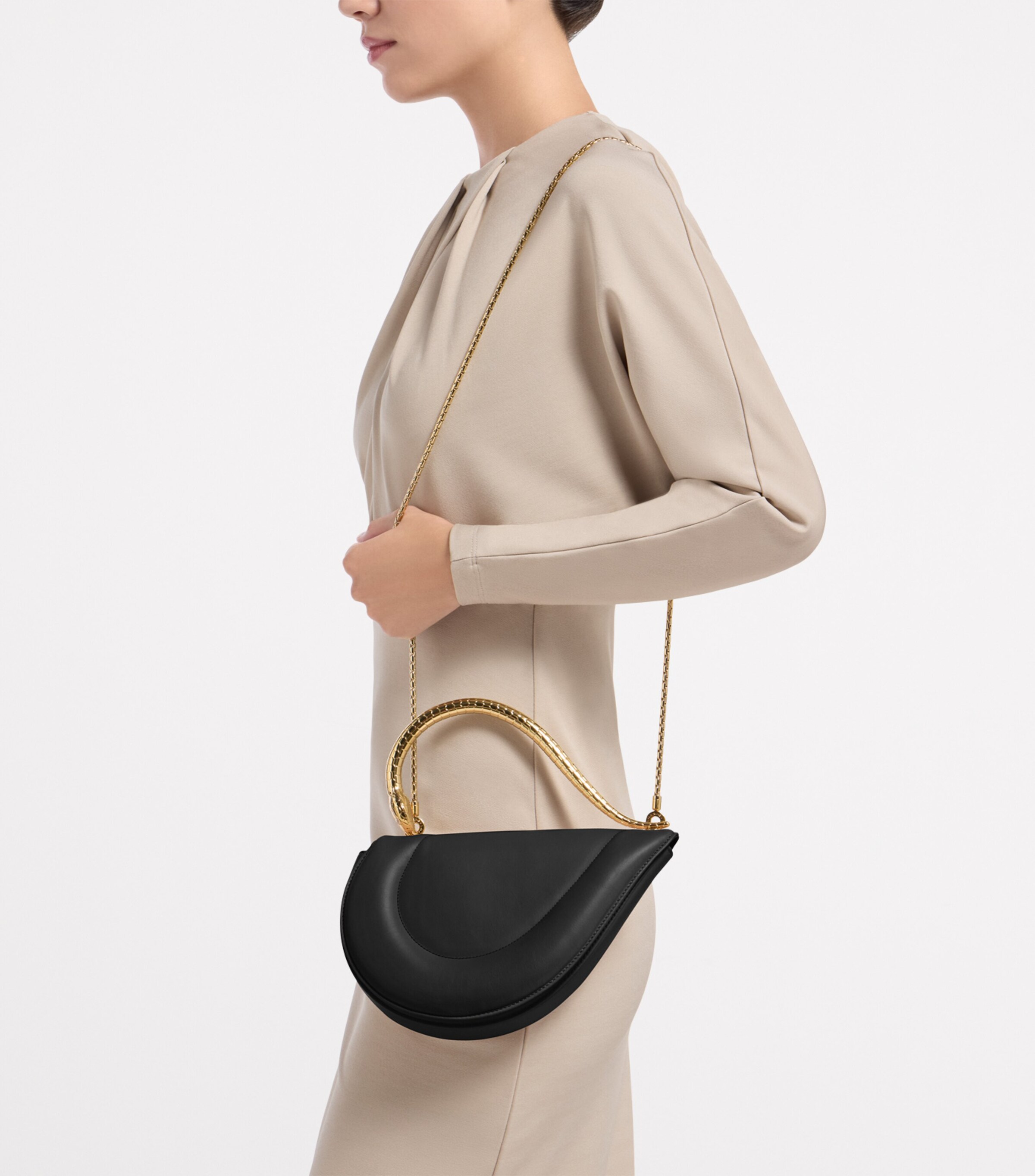 Bvlgari Leather Serpenti Cuore 1968 Top-Handle Bag Black Image 7