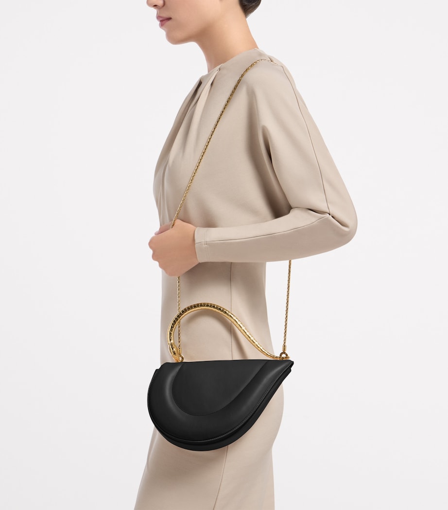 Bvlgari Leather Serpenti Cuore 1968 Top-Handle Bag Black Image 7