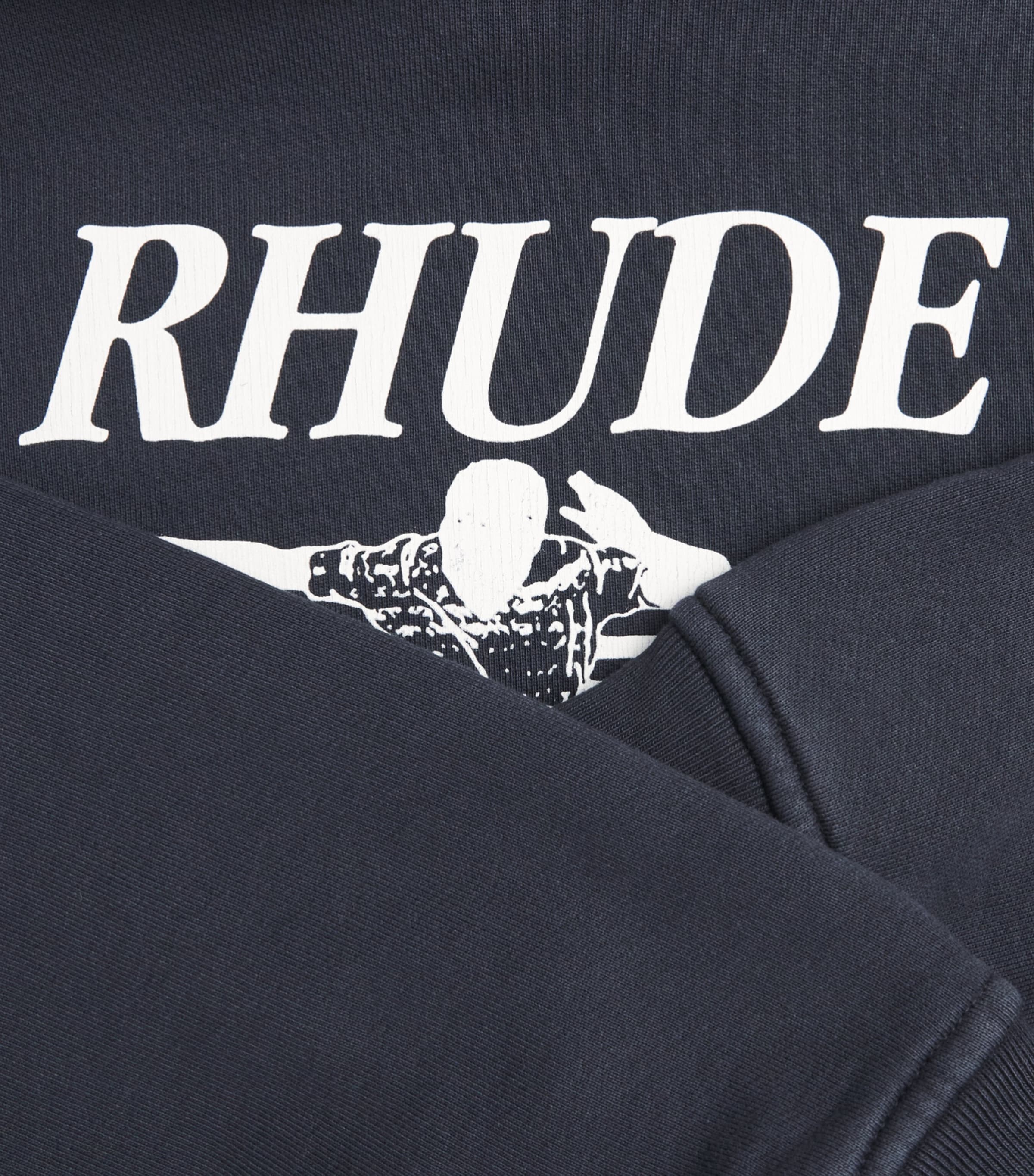 Rhude Mens Cotton Set Piece Hoodie Vntg Blk/wht Image 6