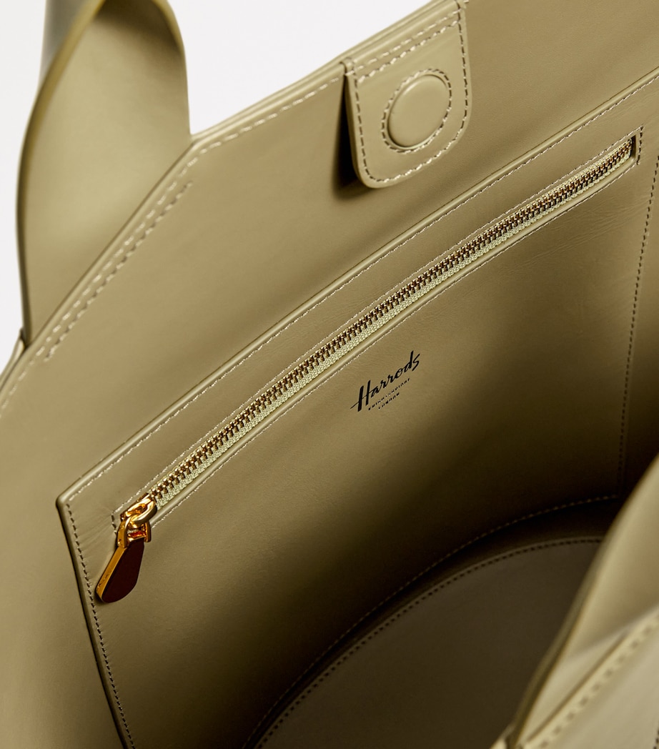 Medium Grab Leather Tote Bag OLIVE Image 4