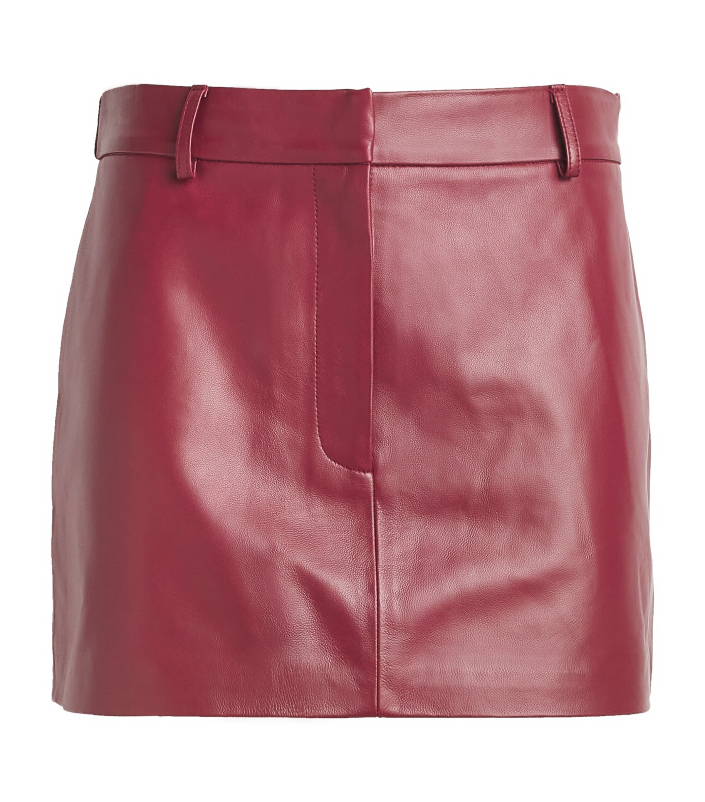 Shop Aexae Leather Mini Skirt In Red