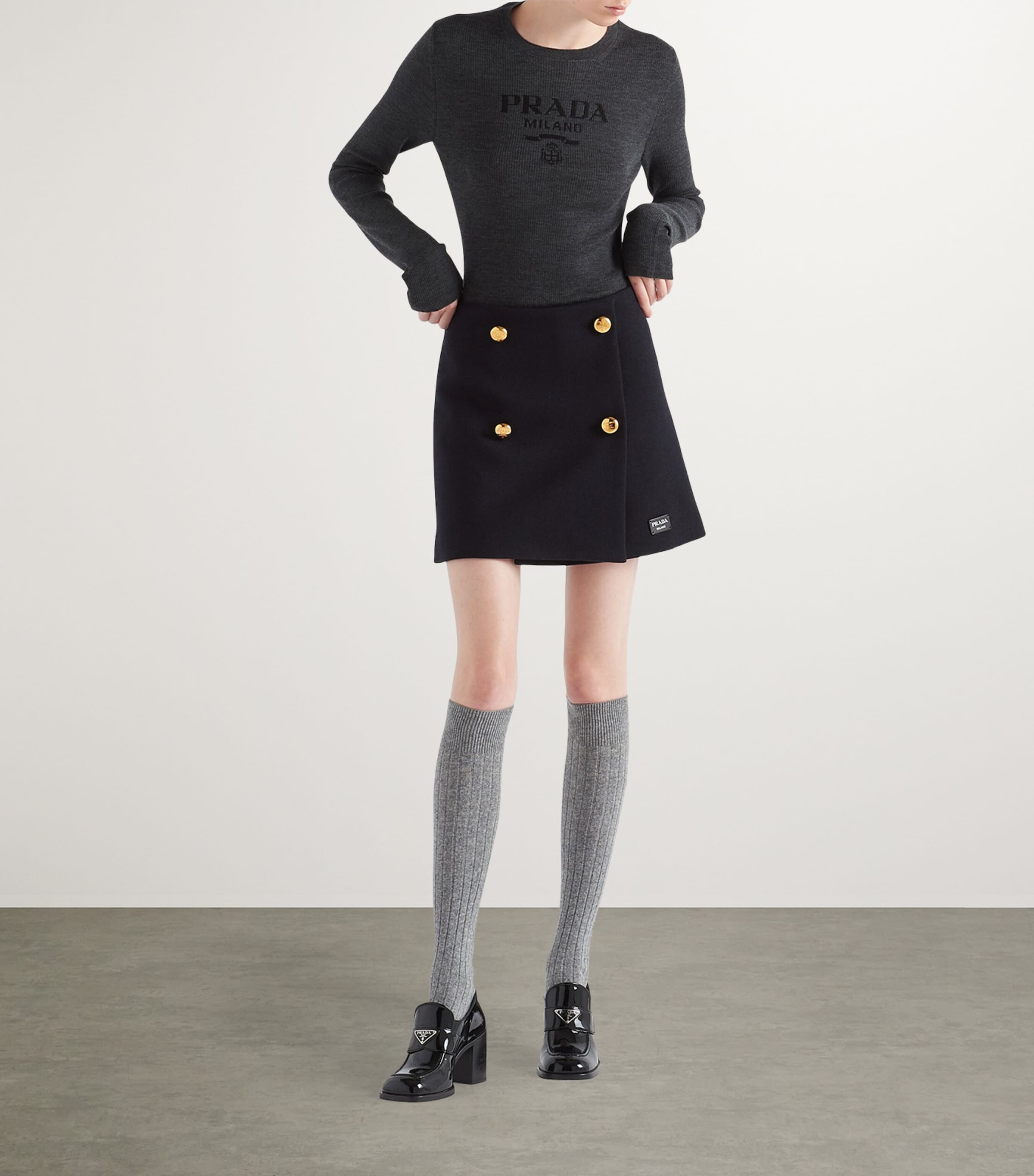 Wool-Blend Superfine Logo Sweater F0308 Image 2