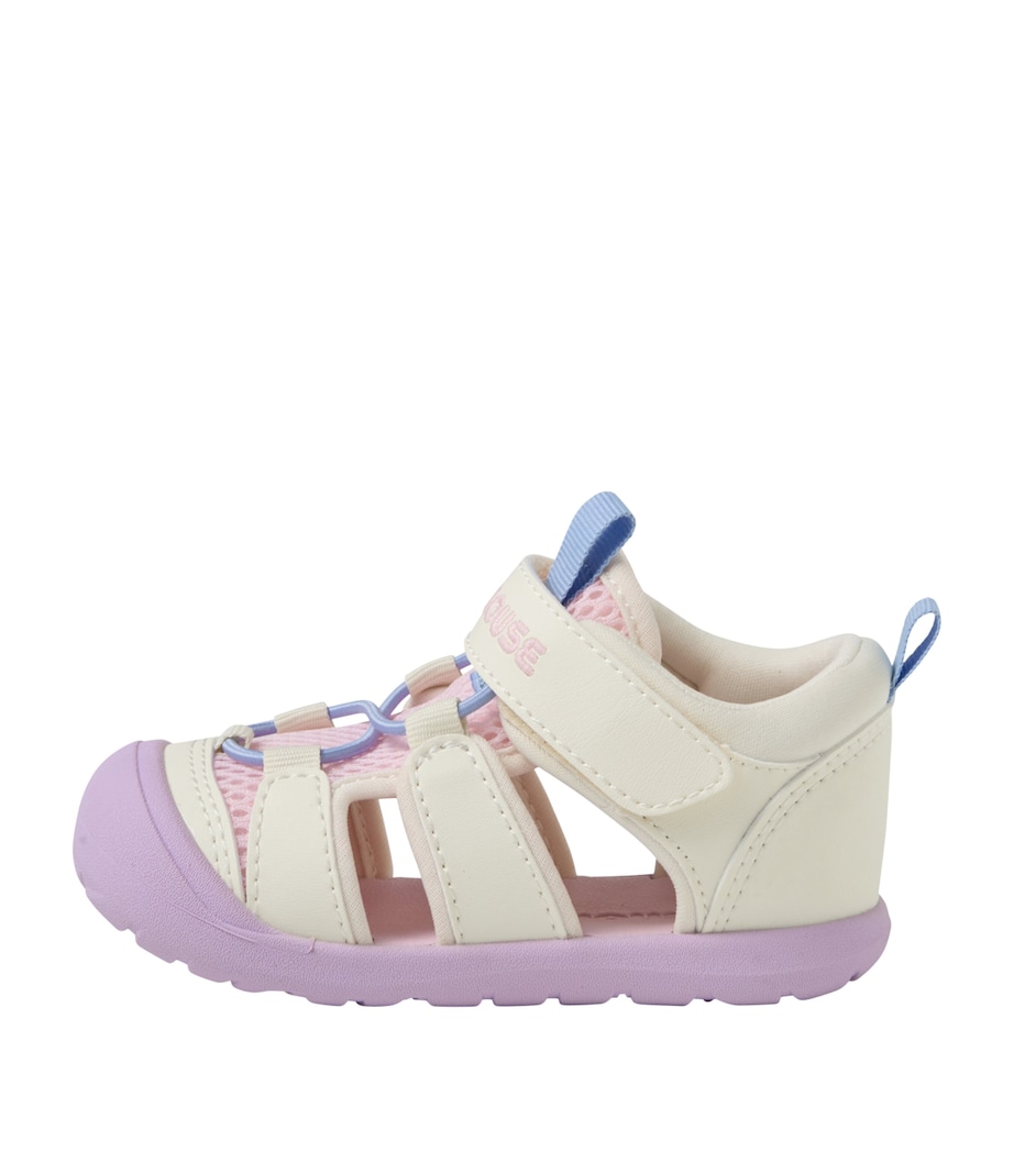 Miki House Mesh-Panel Velcro Sandals Image 1