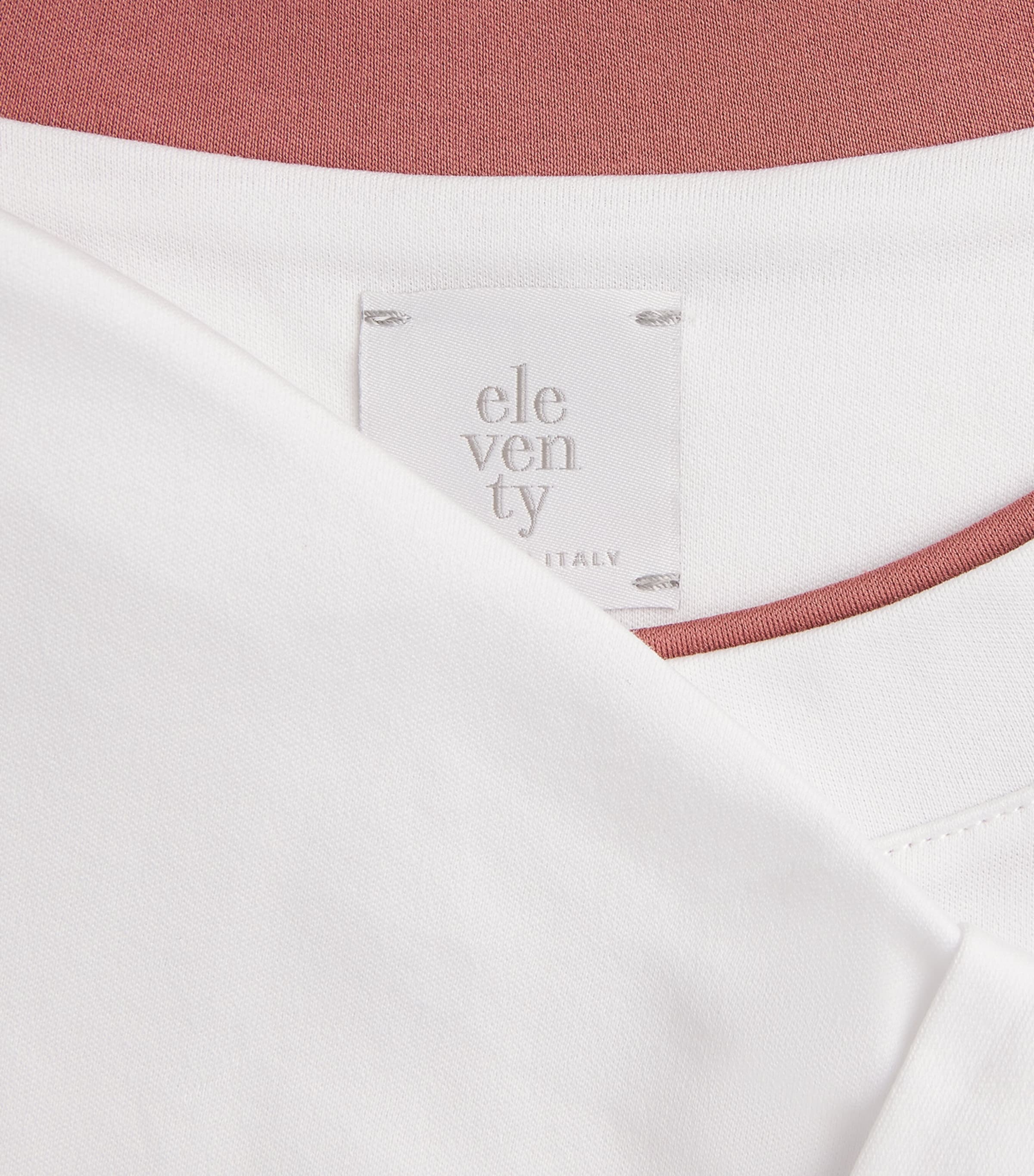 Eleventy Womens Cotton Layered T-Shirt Bianco, Melograno Image 6
