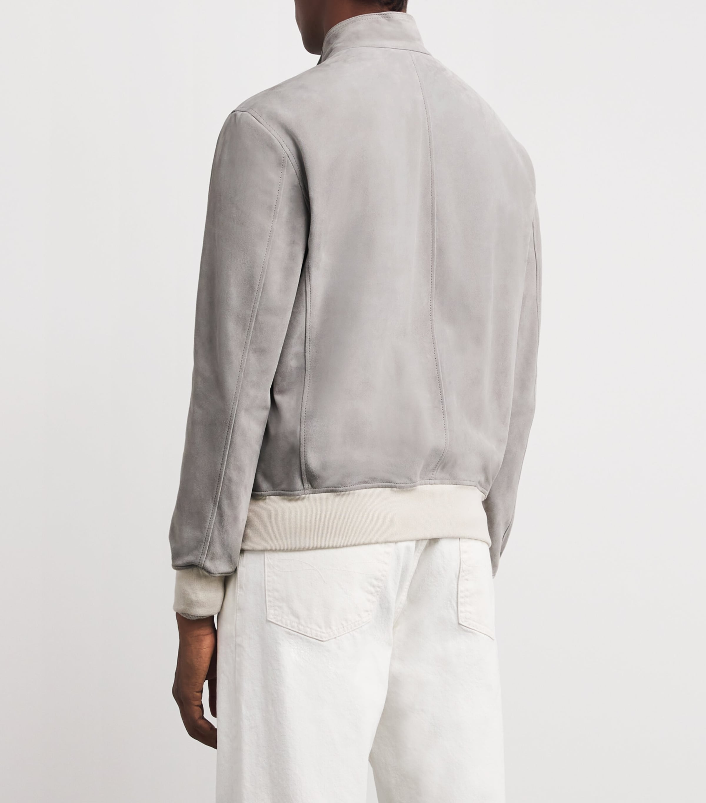 Suede Giubbino Capuccio Jacket BLU Image 4