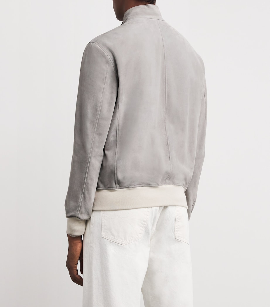 Suede Giubbino Capuccio Jacket BLU Image 4