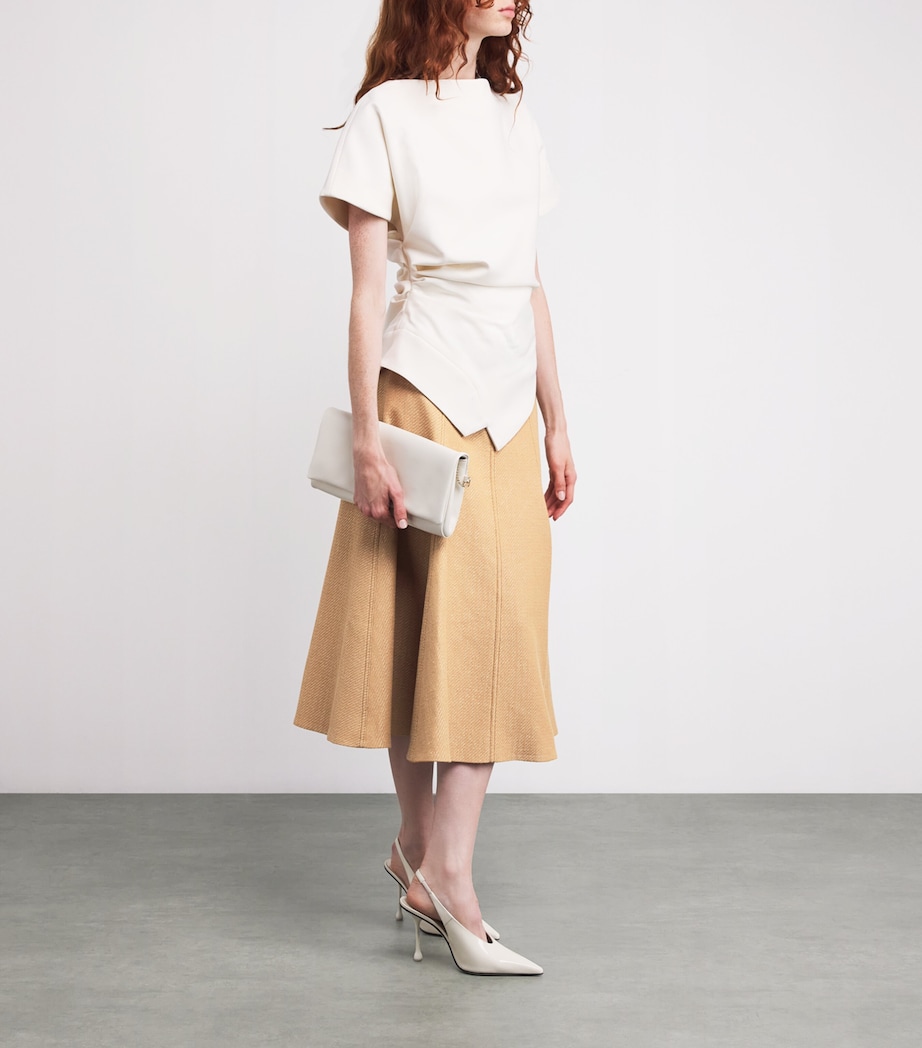 Pleated Blisse Midi Skirt TAN Image 2