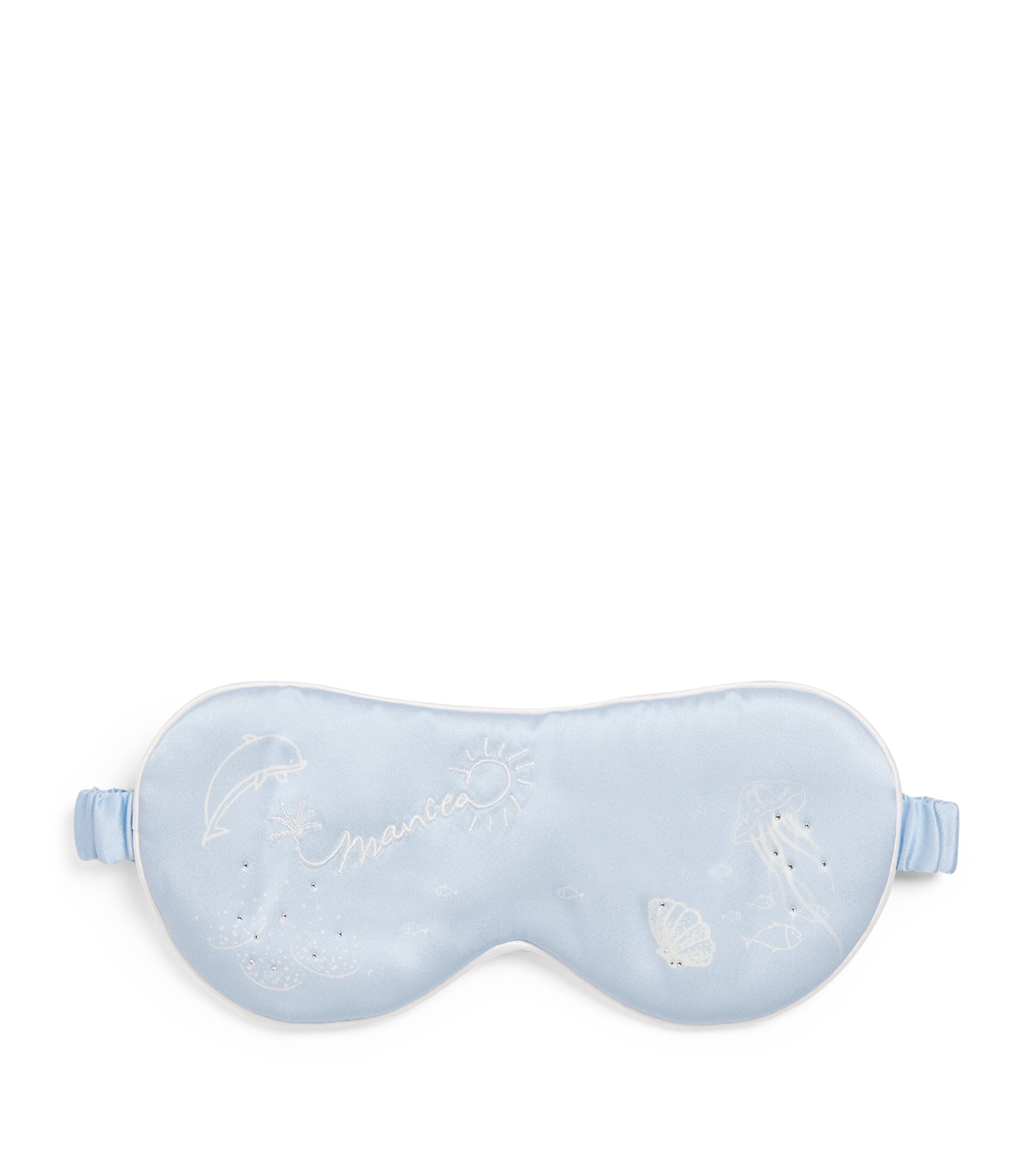 Manito Silk-blend Sea Print Eye Mask In Blue