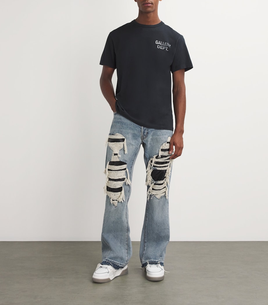 GALLERY DEPT. Mens Cotton Logo T-Shirt Black Image 2