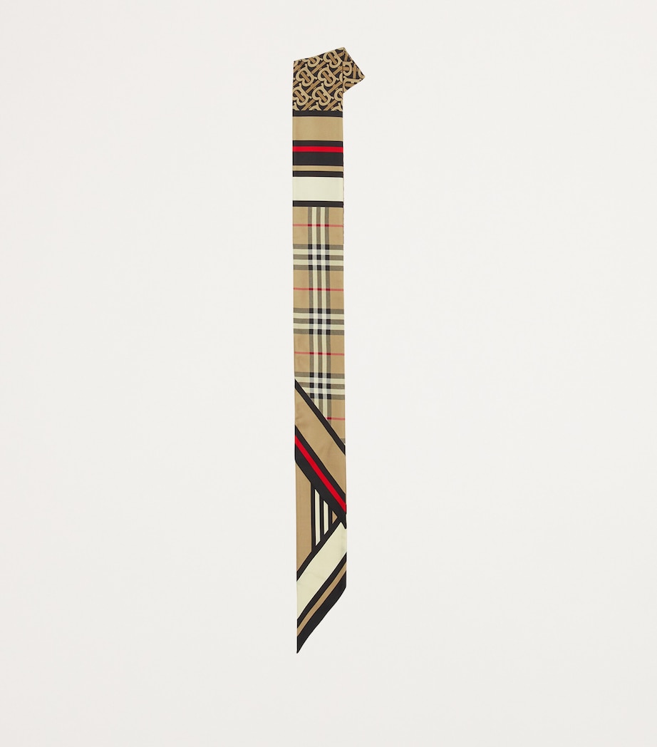 Silk Montage Skinny Scarf ARCHIVE BEIGE Image 2