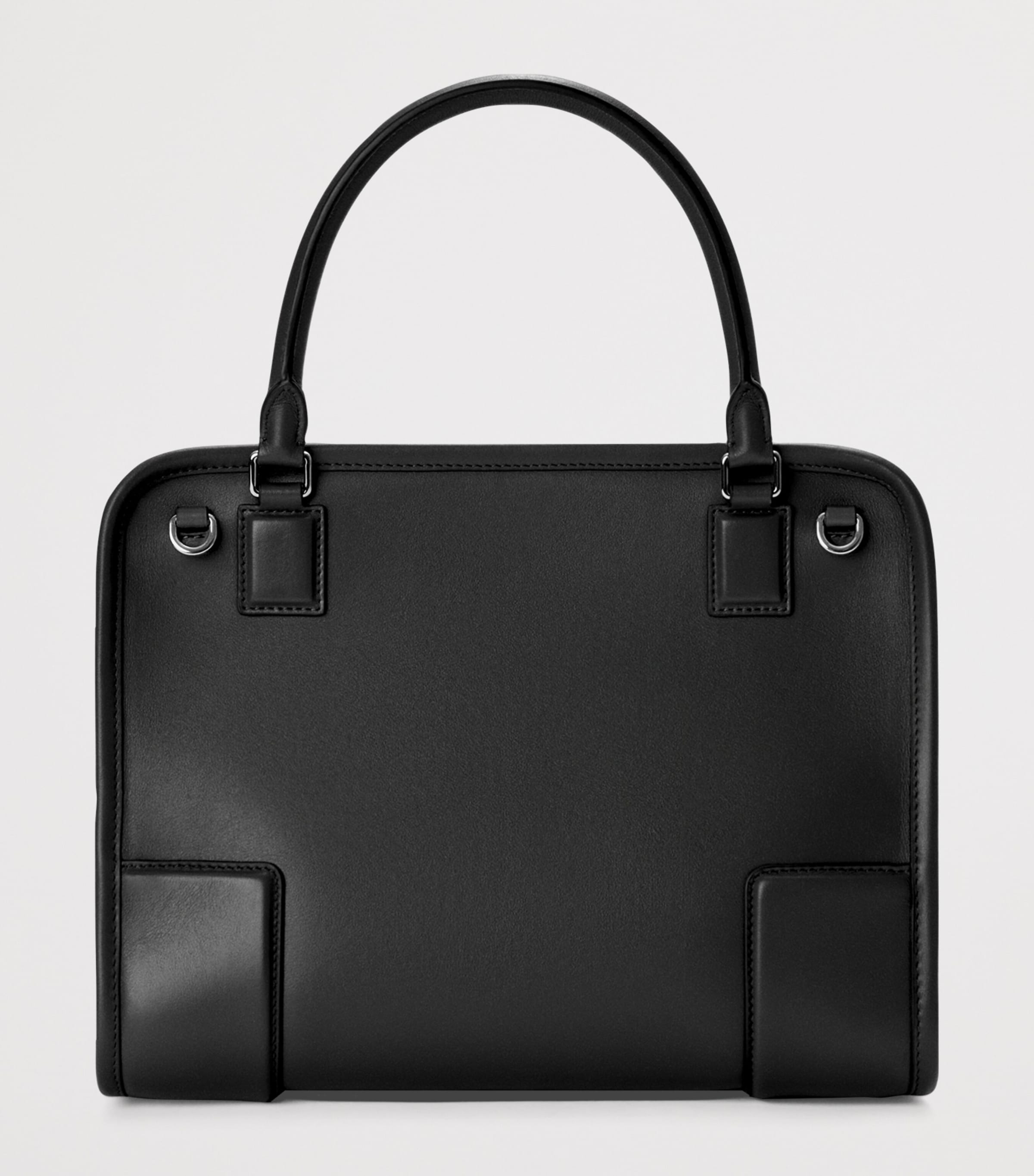 LOEWE Medium Woven Leather Amazona 180 Top-Handle Bag Black Image 5