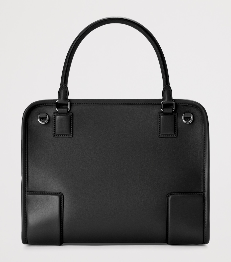 LOEWE Medium Woven Leather Amazona 180 Top-Handle Bag Black Image 5